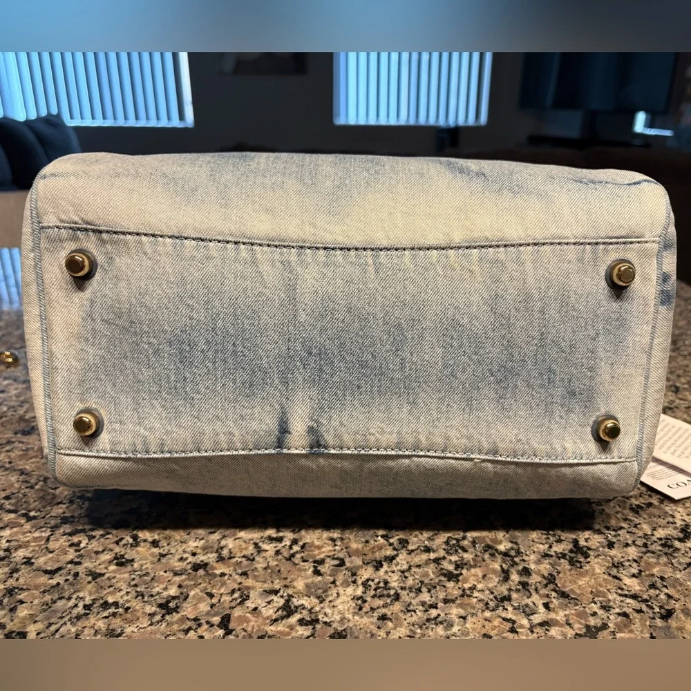 COACH ROWAN LARGE SATCHEL DENIM BAG WITH CHARMS (FREE DENIM WALLET INCLUDED) - Picture 6 of 14